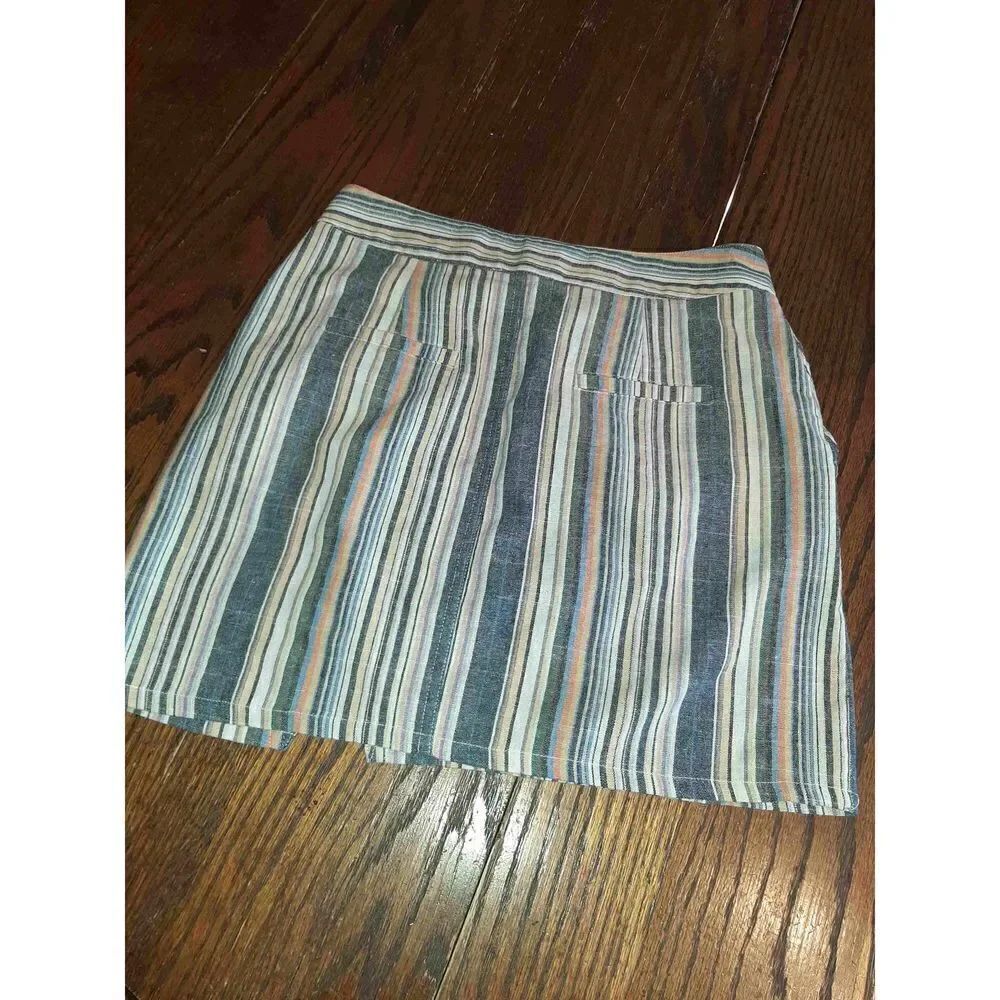 Small Alterd State Multi Color Striped Off Set Front Button Mini Skirt Pockets - Picture 3 of 3